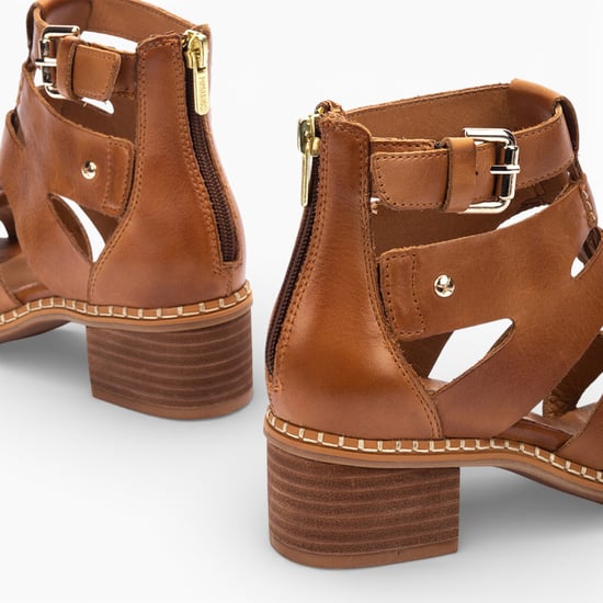 Pikolinos dames gladiatorsandalen van bruin leer met blokhak - Blanes - Image 6