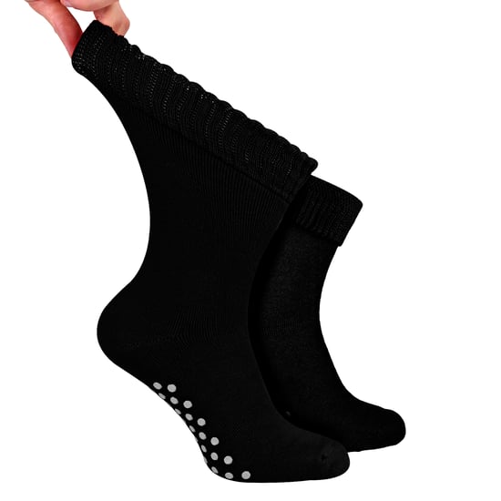 Mens Extra Wide Winter Bed Socks with Grips | Non Slip Thermal Sleep Socks - Image 1