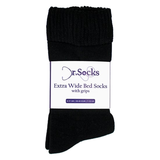 Mens Extra Wide Winter Bed Socks with Grips | Non Slip Thermal Sleep Socks - Image 2