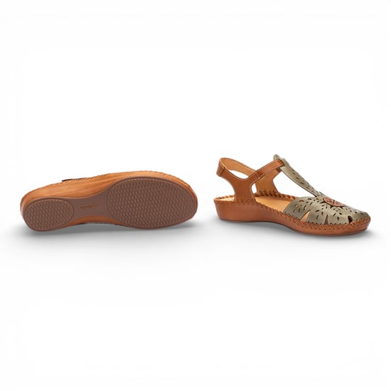 Pikolinos dames sandalen met sleehak, gemaakt van bruingroen leer en voorzien van demping - P-Vallarta - Image 6