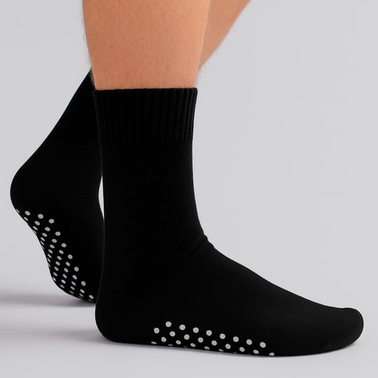 Mens Extra Wide Winter Bed Socks with Grips | Non Slip Thermal Sleep Socks - Image 5