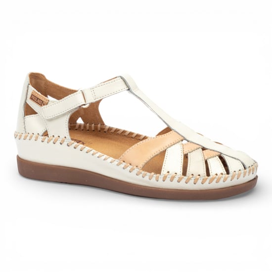 Pikolinos dames witte leren halfopen sleehak sandalen - Cadaques - Image 3