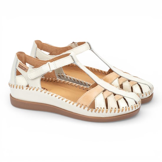 Pikolinos dames witte leren halfopen sleehak sandalen - Cadaques - Image 4