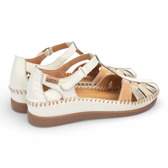Pikolinos dames witte leren halfopen sleehak sandalen - Cadaques - Image 5