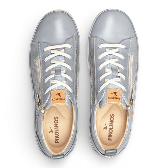 Pikolinos dames sneakers met vetersluiting en ritssluiting, denimblauw leer - Vigo - Image 6