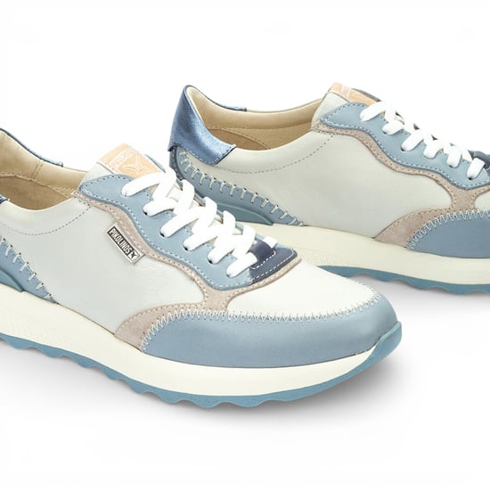 Pikolinos dames sneakers met vetersluiting, denimblauw leer - Arrecife - Image 6