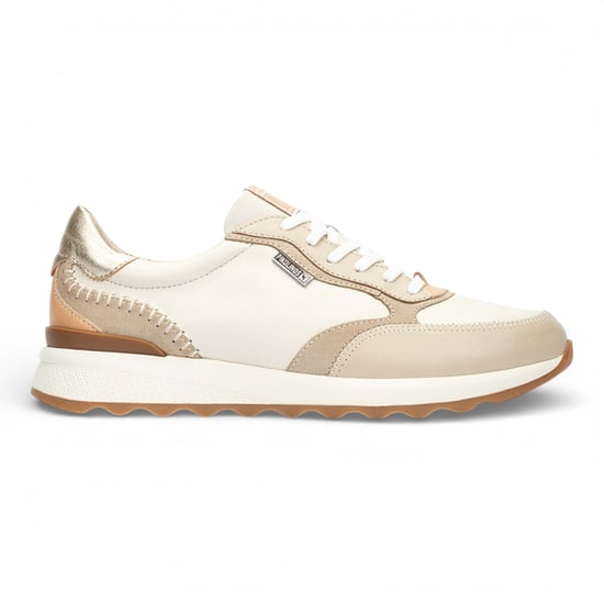 Pikolinos damessneakers van beige leer met vetersluiting - Arrecife - Image 1