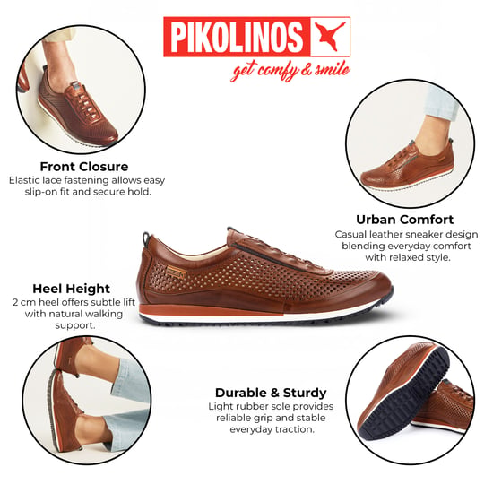 Pikolinos Heren Bruine Leren Elastische Slip-on Sneakers - Liverpool - Image 2