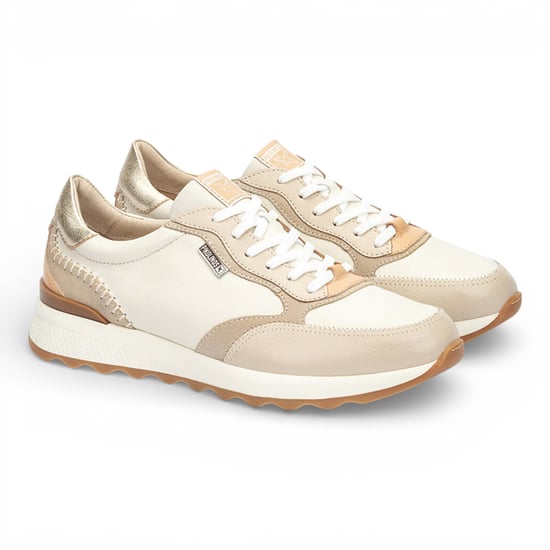Pikolinos damessneakers van beige leer met vetersluiting - Arrecife - Image 4