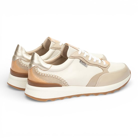 Pikolinos damessneakers van beige leer met vetersluiting - Arrecife - Image 5