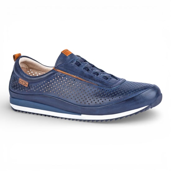 Pikolinos Heren Blauwe Leren Elastische Slip-on Sneakers - Liverpool - Image 2