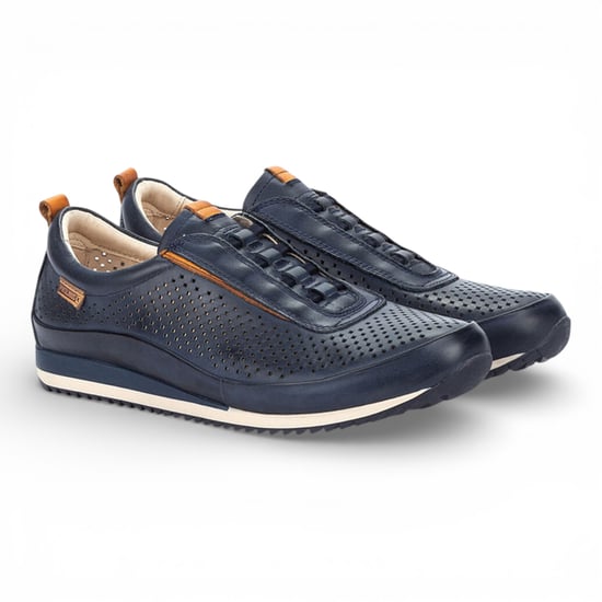 Pikolinos Heren Blauwe Leren Elastische Slip-on Sneakers - Liverpool - Image 3
