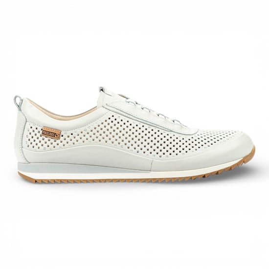 Pikolinos heren witte leren instapsneakers met elastische zool - Liverpool - Image 1