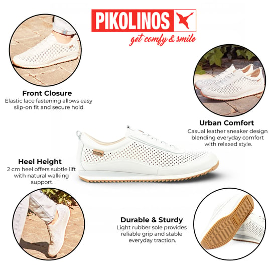 Pikolinos heren witte leren instapsneakers met elastische zool - Liverpool - Image 2
