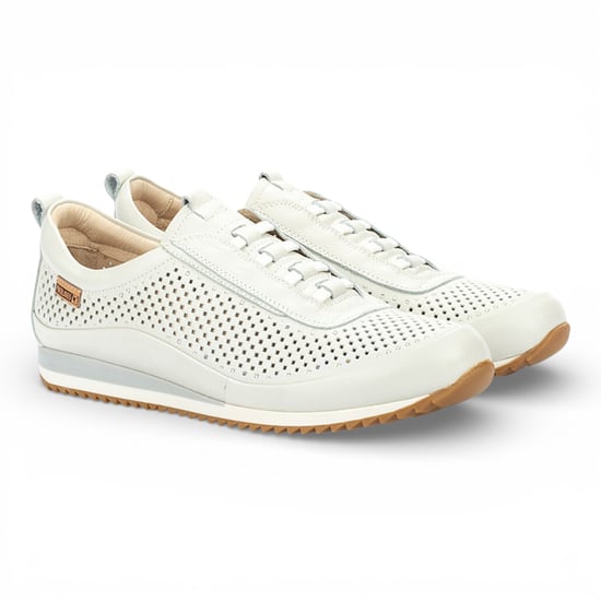 Pikolinos heren witte leren instapsneakers met elastische zool - Liverpool - Image 4