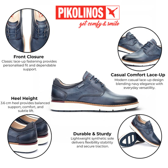 Pikolinos herensneakers van blauw leer met vetersluiting - Manacor - Image 2