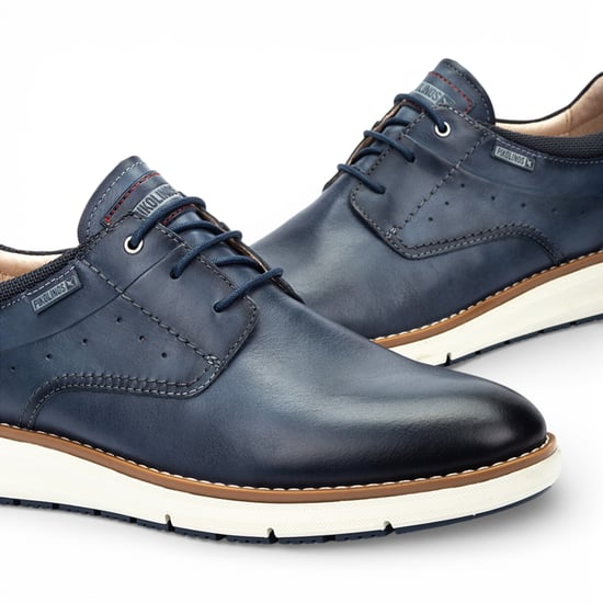 Pikolinos herensneakers van blauw leer met vetersluiting - Manacor - Image 5
