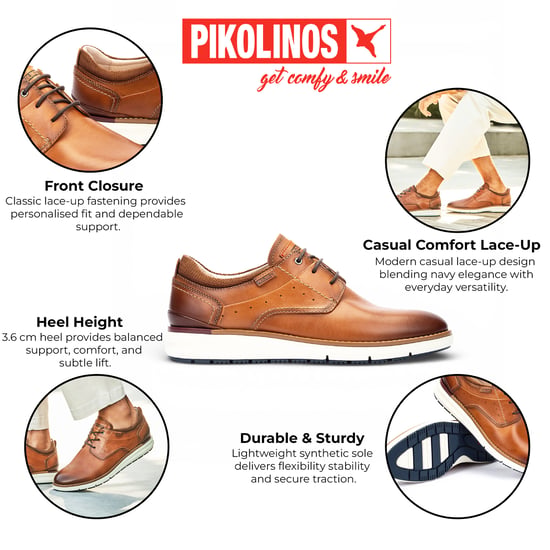 Pikolinos Heren Bruine Leren Vetersneakers - Manacor - Image 2