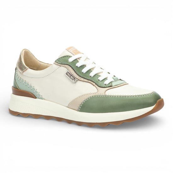 Pikolinos damessneakers van groen leer met vetersluiting - Arrecife - Image 3