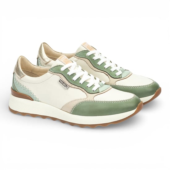 Pikolinos damessneakers van groen leer met vetersluiting - Arrecife - Image 4