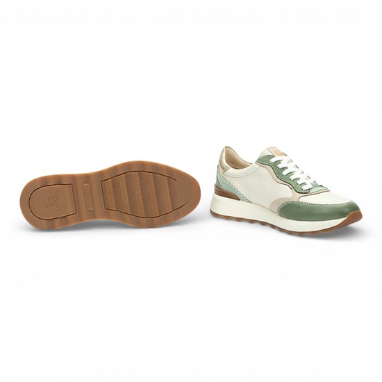 Pikolinos damessneakers van groen leer met vetersluiting - Arrecife - Image 6