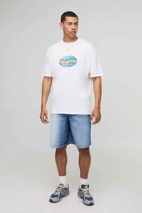 Regular Fit Ombre Washed Jorts - Image 1
