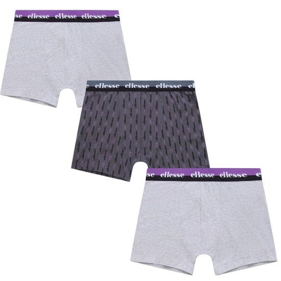 Ellesse Heren Muxel788 Boxershorts (Set van 3) (Grijs/Zwart/Paars) - Image 1