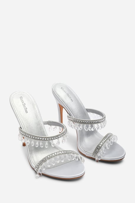 Where's That From Womens Crispine Beaded High Heel Mule Sandals - Image 4