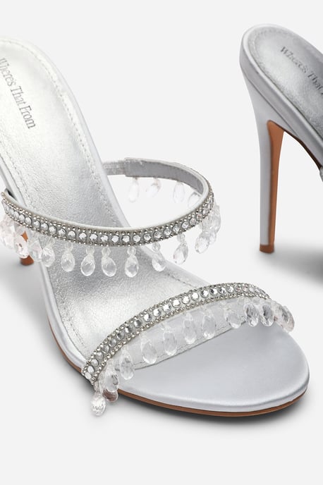 Where's That From Womens Crispine Beaded High Heel Mule Sandals - Image 5
