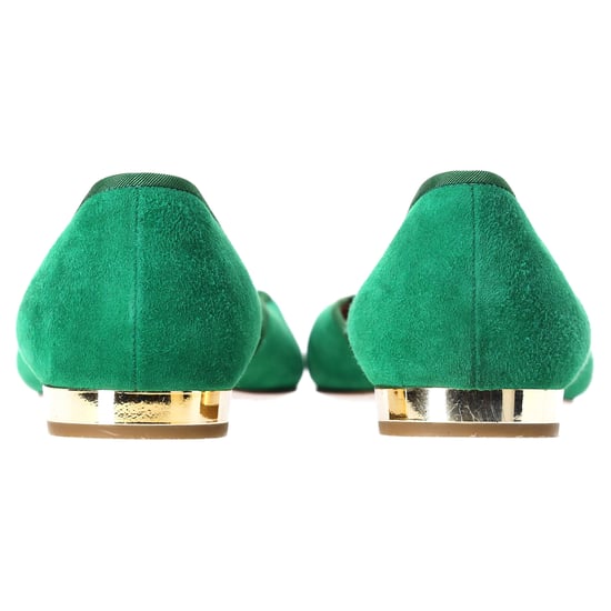 Aquazzura Maia Ballet Flats in Green Suede - Image 3