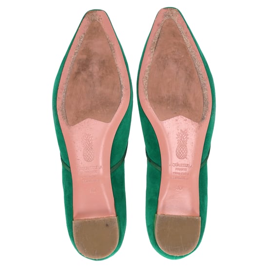 Aquazzura Maia Ballet Flats in Green Suede - Image 6