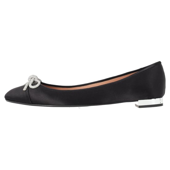Aquazzura Parisina Crystal Embellished Ballet Flats in Black Satin - Image 2
