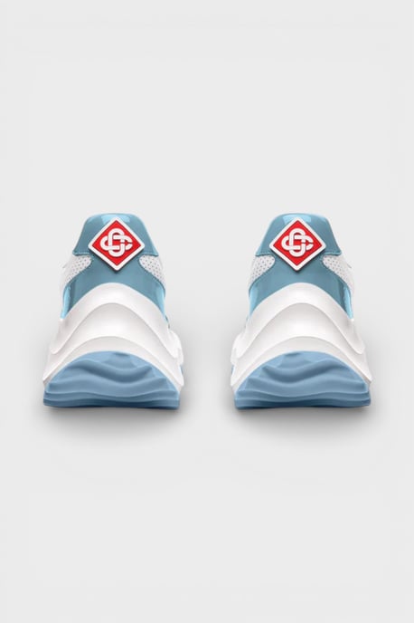 Casablanca Atlantis Women's Sneaker - White with Light Blue Accents - Image 6