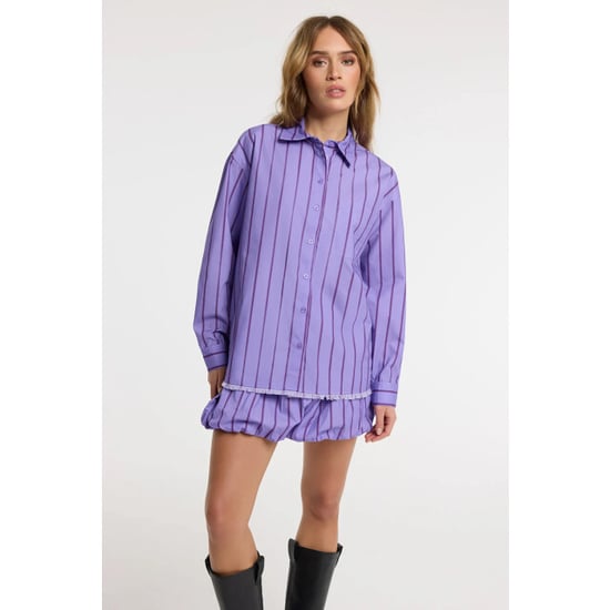 Refined Department R2602945926 ladies woven overzized stripe blouse jazzy - Image 1
