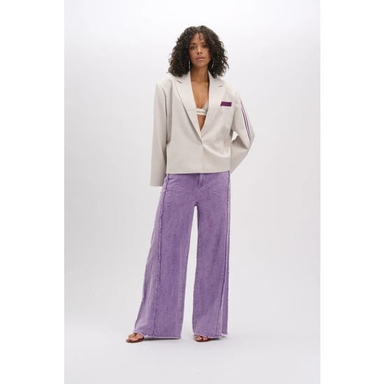 Refined Department R2602170894 ladies woven high waist damaged denim pants dain - Image 1