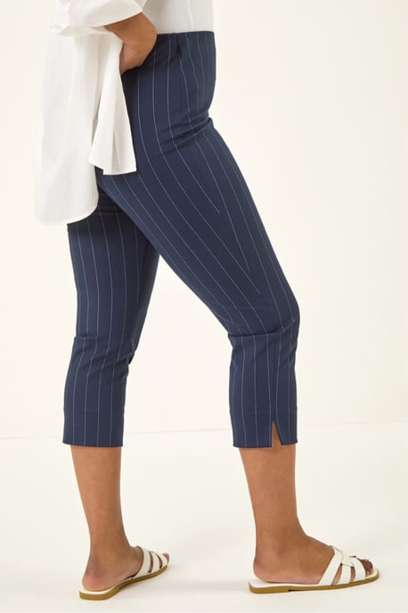Petite Ponte Stripe Cropped Trouser - Image 3