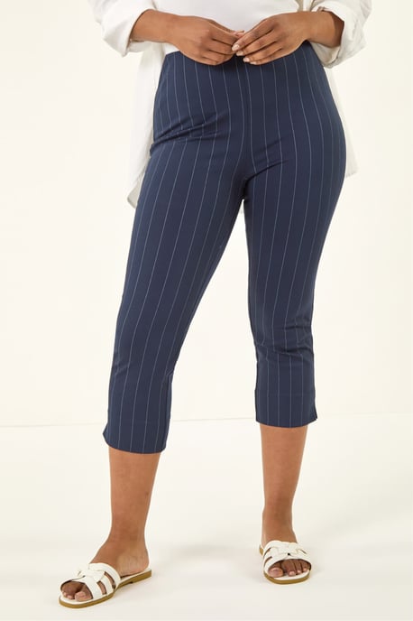 Petite Ponte Stripe Cropped Trouser - Image 4