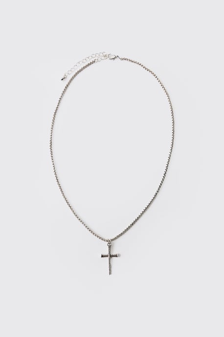 Gothic Cross Necklace in Silver - Image 1