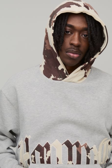 Oversized Applique Cow Print Hoodie - Image 3