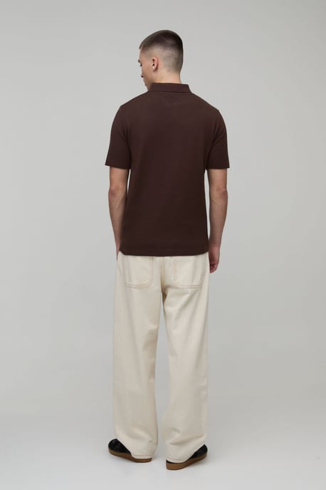 Muscle Fit Soft Touch 1/4 Zip Knitted Polo - Image 2