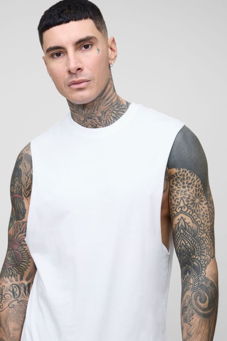 Tall Reguar Fit Basic Drop Armhole Tank - Image 3