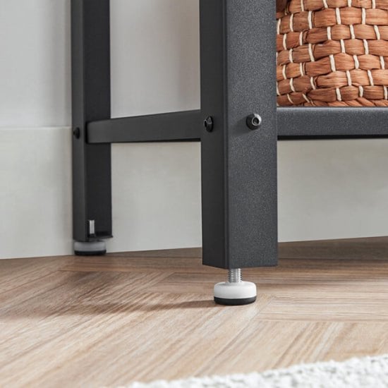 MAZAZU Industriële sidetable – met 2 gaasplanken – hout & metaal – 101,5 × - Image 1