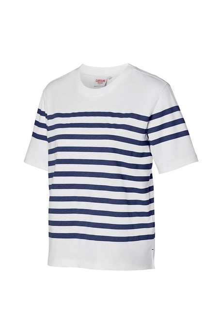 Caroline Tensen Elba Streep T-Shirt Wit / Navy - Image 4
