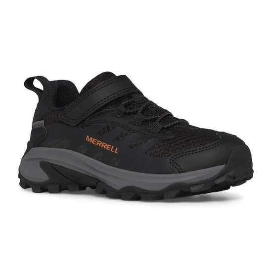 MERRELL BOYS / GIRLS MOAB SPEED 2 LOW WATERPROOF WALKING TRAINERS SHOES BLACK MK267689 - Image 2