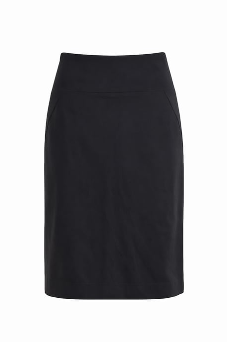 Klassieke kokerrok met hoge taille in tijdloos zwart. - Image 1