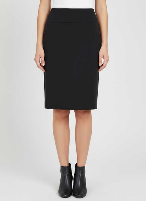 Klassieke kokerrok met hoge taille in tijdloos zwart. - Image 2
