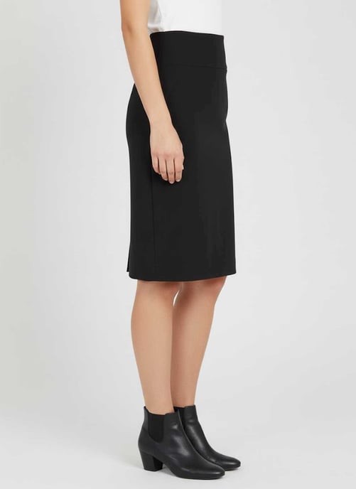 Klassieke kokerrok met hoge taille in tijdloos zwart. - Image 3