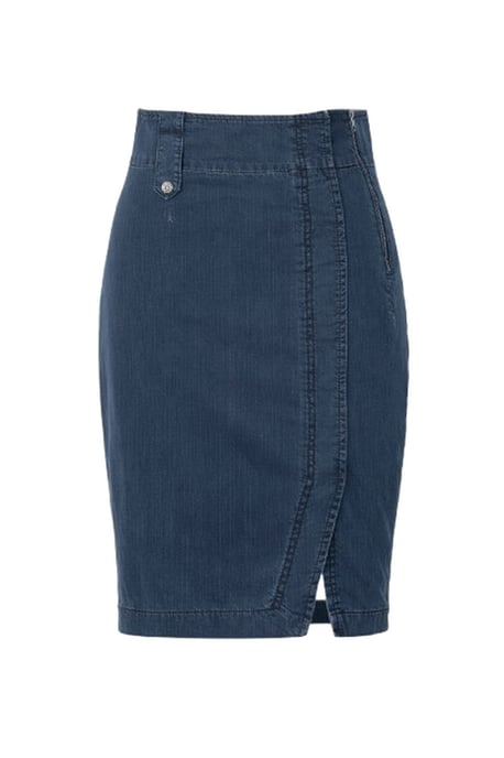 Moderne denim kokerrok met asymmetrische naad - Image 1
