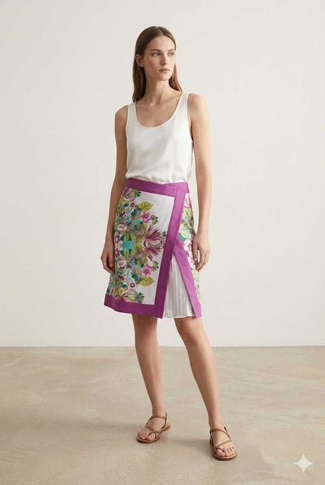 A-lijn rok met bloemenprint — Fris, artistiek en perfect voor zomerse elegantie - Image 2