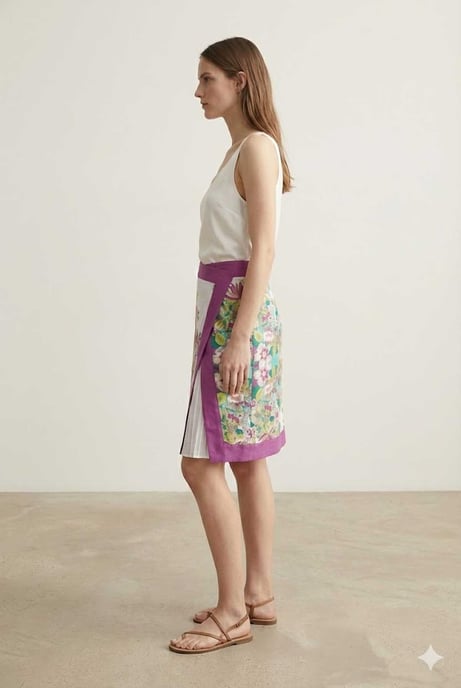 A-lijn rok met bloemenprint — Fris, artistiek en perfect voor zomerse elegantie - Image 3